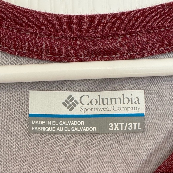 Columbia Men's Long Sleeve Gray and Burgundy Tee - Picture 5 of 5
